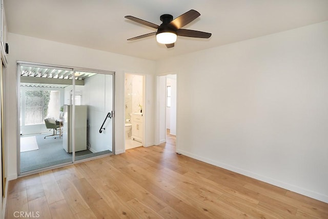 9864 Van Ruiten St, Bellflower, CA 90706 - spare room with a ceiling fan and light wood-style floors