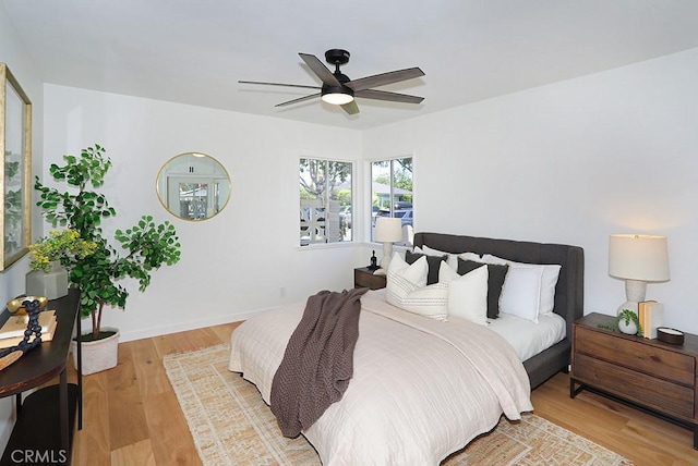 9864 Van Ruiten St, Bellflower, CA 90706 - bedroom featuring light wood finished floors and a ceiling fan