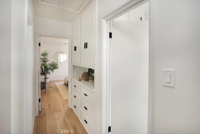 9864 Van Ruiten St, Bellflower, CA 90706 - hall featuring attic access and light wood-type flooring