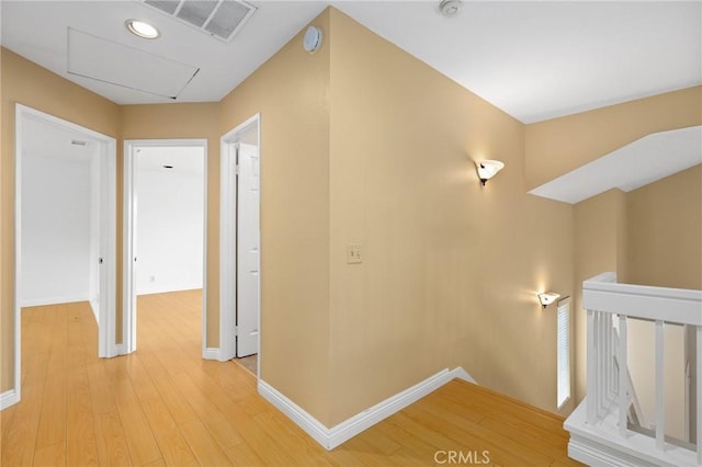 28462 La Alcala, Laguna Niguel, CA 92677 - hall with an upstairs landing, light wood-style flooring, and recessed lighting