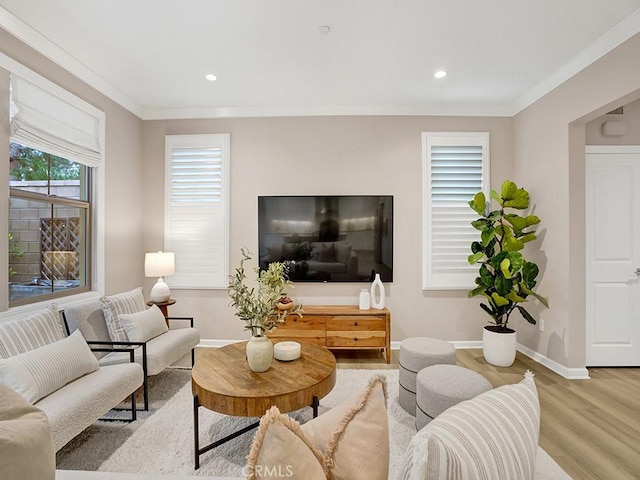159 Frazier, Irvine, CA 92620 - living area featuring wood finished floors, ornamental molding, baseboards, and recessed lighting