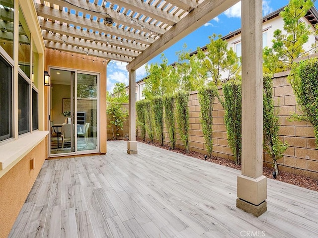 159 Frazier, Irvine, CA 92620 - wooden terrace featuring a fenced backyard and a pergola
