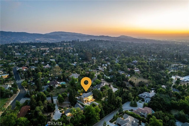1377 Knoll Rd, Redlands, CA 92373 - aerial view at dusk of a mountain view