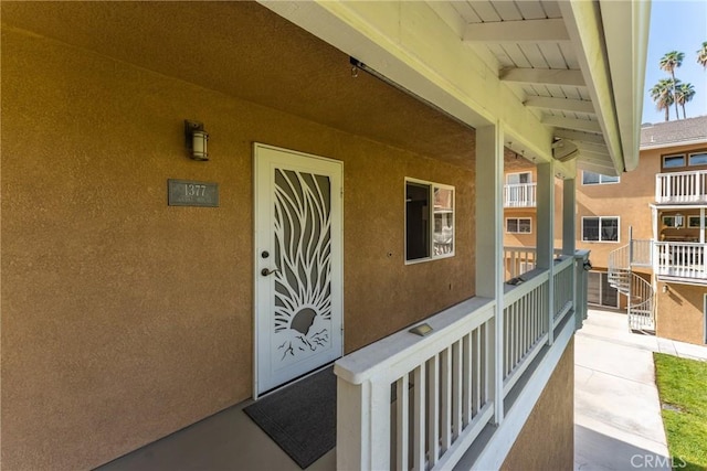 1377 Knoll Rd, Redlands, CA 92373 - property entrance featuring stucco siding