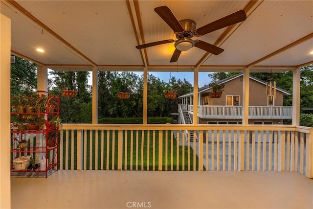1377 Knoll Rd, Redlands, CA 92373 - view of patio / terrace featuring ceiling fan