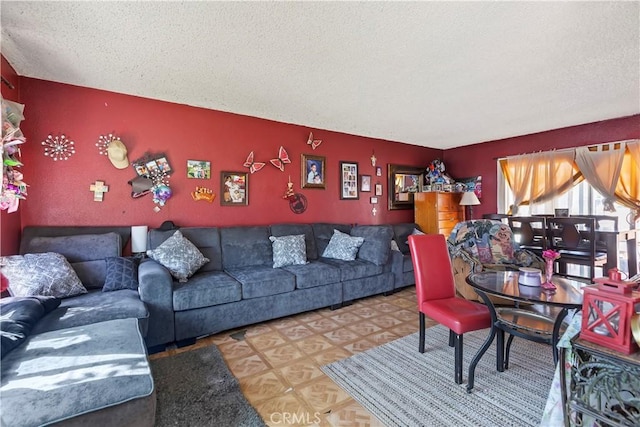 2427 Chanslor St, Pomona, CA 91766 - living area featuring a textured ceiling