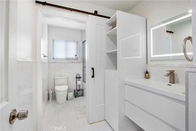 330 California St Unit F, Arcadia, CA 91006 - bathroom featuring vanity and marble look tile flooring