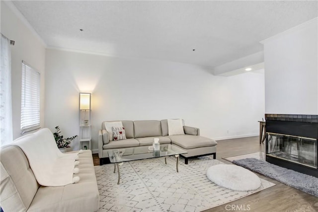 330 California St Unit F, Arcadia, CA 91006 - living area featuring crown molding and wood finished floors