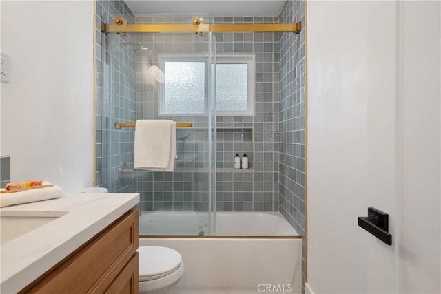1994 11th St, La Verne, CA 91750 - bathroom with vanity and bath / shower combo with glass door