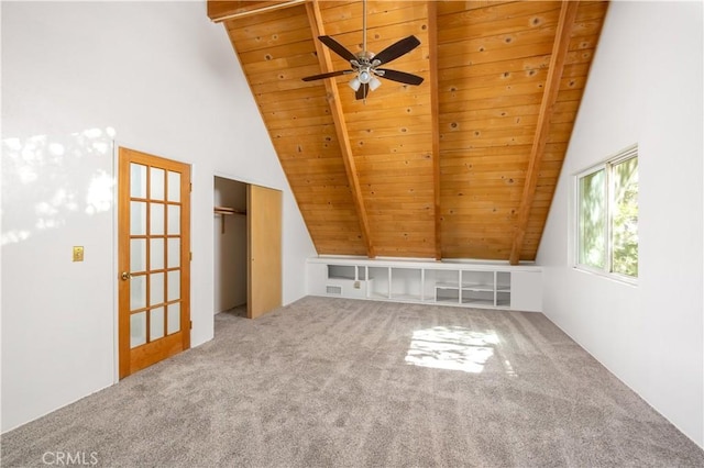 1268 Aleutian Dr, Lake Arrowhead, CA 92352 - bonus room featuring wooden ceiling, carpet floors, and ceiling fan
