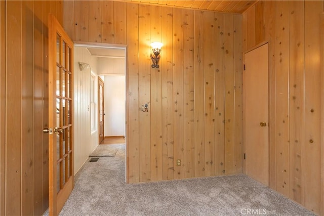 1268 Aleutian Dr, Lake Arrowhead, CA 92352 - hall with carpet and wooden walls