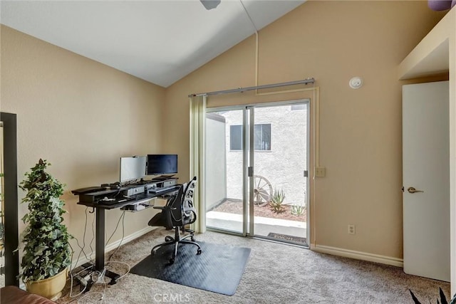 41555 Avenida De La Reina, Temecula, CA 92592 - home office with lofted ceiling and carpet floors