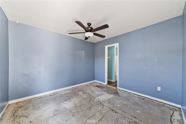 5294 Yosemite Dr, San Bernardino, CA 92407 - unfurnished room featuring ceiling fan and unfinished concrete flooring