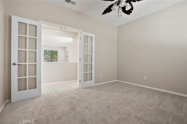 31713 Pompei Ln, Winchester, CA 92596 - unfurnished room featuring ceiling fan, carpet floors, and french doors
