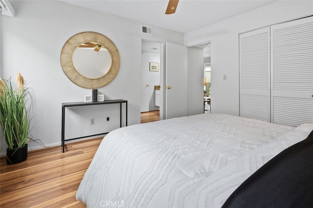 12562 Montecito Rd Unit 3, Seal Beach, CA 90740 - bedroom featuring light wood-type flooring, a closet, and ceiling fan