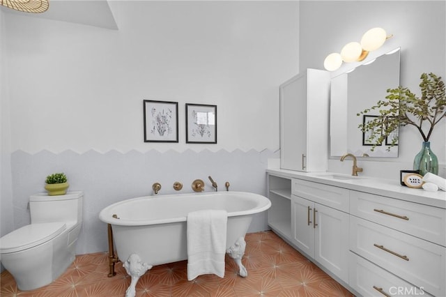 2004 Grant Ave Unit B, Redondo Beach, CA 90278 - full bathroom featuring a freestanding tub, vanity, and tile patterned floors