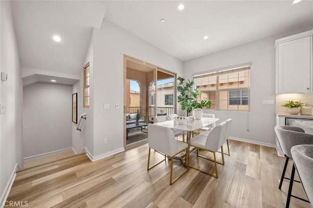 206 Milky Way, Irvine, CA 92618 - dining room featuring plenty of natural light, light wood-style flooring, recessed lighting, and baseboards