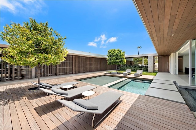 2460 Monaco Dr, Laguna Beach, CA 92651 - view of swimming pool featuring a fenced backyard and a deck
