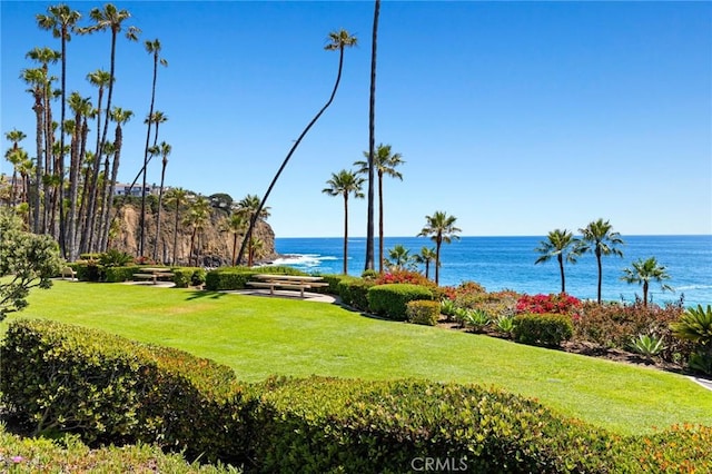 2460 Monaco Dr, Laguna Beach, CA 92651 - view of community with a water view and a lawn