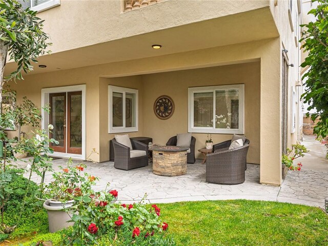 120 Via Alameda, Redondo Beach, CA 90277 - view of patio with an outdoor living space with a fire pit