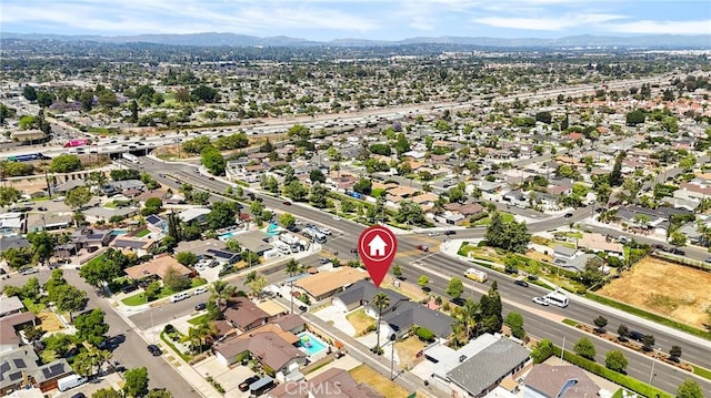 1257 N Brookhurst St, Anaheim, CA 92801 - aerial view of residential area with a mountain backdrop