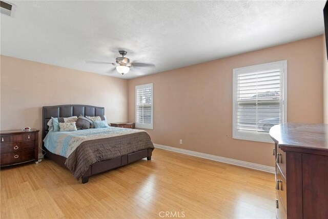 1257 N Brookhurst St, Anaheim, CA 92801 - bedroom featuring light wood finished floors, baseboards, and ceiling fan