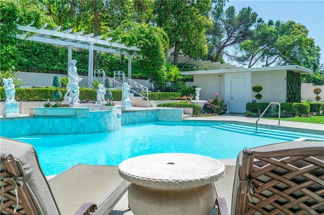 15850 Arbela Dr, Whittier, CA 90603 - view of pool with a pergola