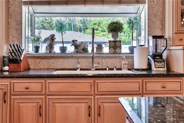 15850 Arbela Dr, Whittier, CA 90603 - detailed view of dark stone countertops and backsplash
