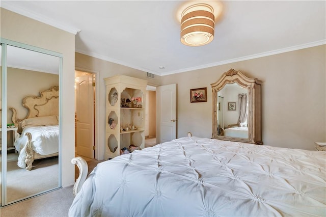 15850 Arbela Dr, Whittier, CA 90603 - bedroom featuring carpet flooring and crown molding