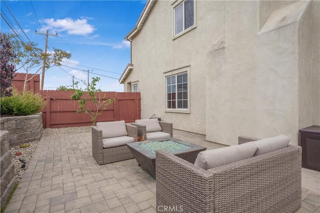 3822 Jupiter Ave, Lompoc, CA 93436 - view of patio featuring an outdoor living space with a fire pit
