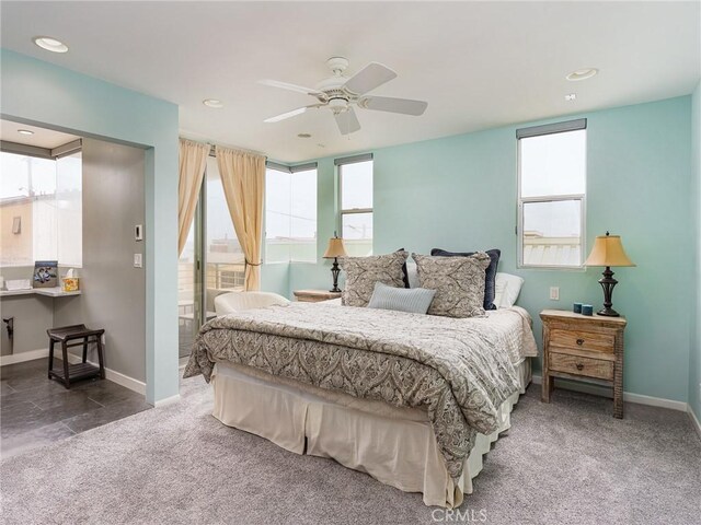 209 41st, Manhattan Beach, CA 90266 - carpeted bedroom featuring a ceiling fan and recessed lighting