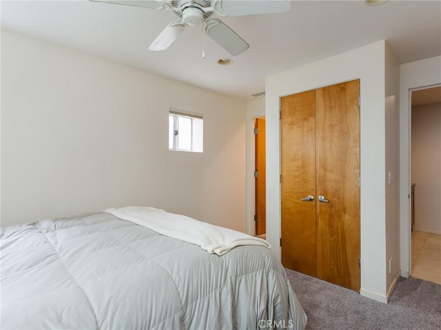209 41st, Manhattan Beach, CA 90266 - bedroom with a closet, carpet floors, and ceiling fan