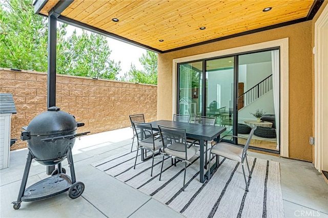 20754 W Bur Oak Cir, Porter Ranch, CA 91326 - view of patio / terrace with outdoor dining area and a grill