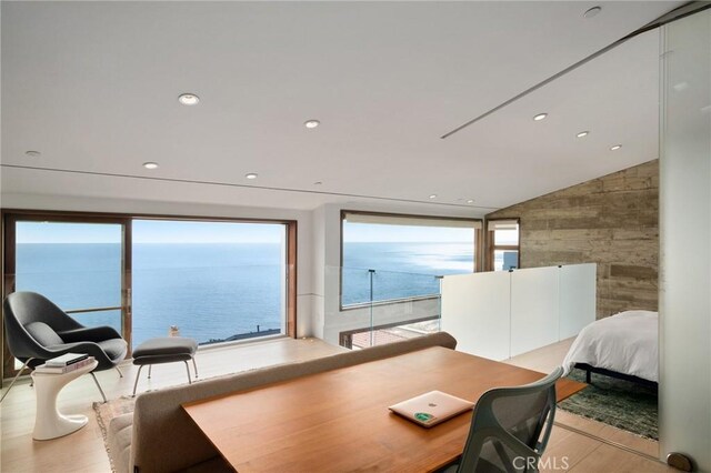 2517 Iris Way, Laguna Beach, CA 92651 - office area with light wood-style floors, recessed lighting, and vaulted ceiling