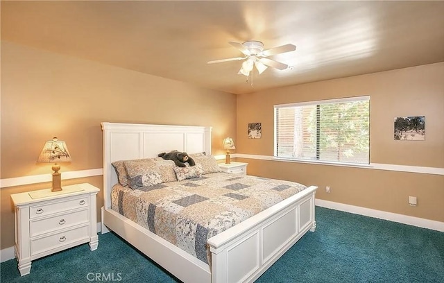 1709 Lassen Way, Pine Mountain Club, CA 93222 - bedroom featuring dark carpet and ceiling fan
