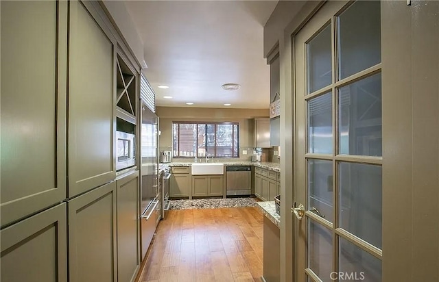 1709 Lassen Way, Pine Mountain Club, CA 93222 - kitchen with appliances with stainless steel finishes, light wood-style floors, and recessed lighting