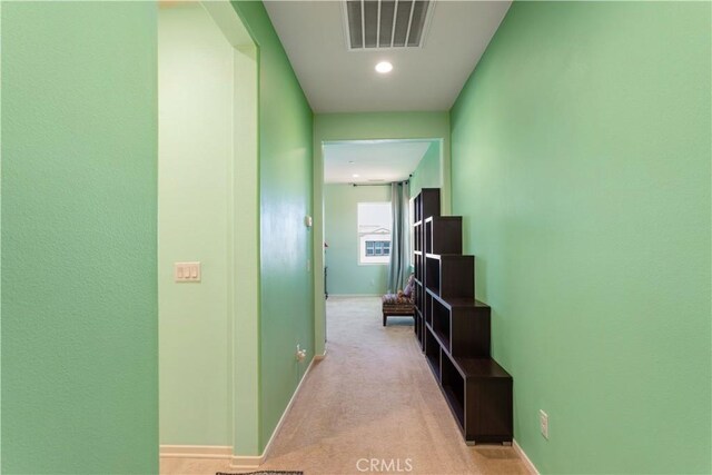 34901 Limecrest Pl, Murrieta, CA 92563 - hallway with recessed lighting and light carpet