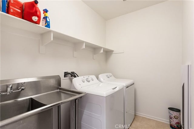34901 Limecrest Pl, Murrieta, CA 92563 - laundry area with separate washer and dryer and light tile patterned floors