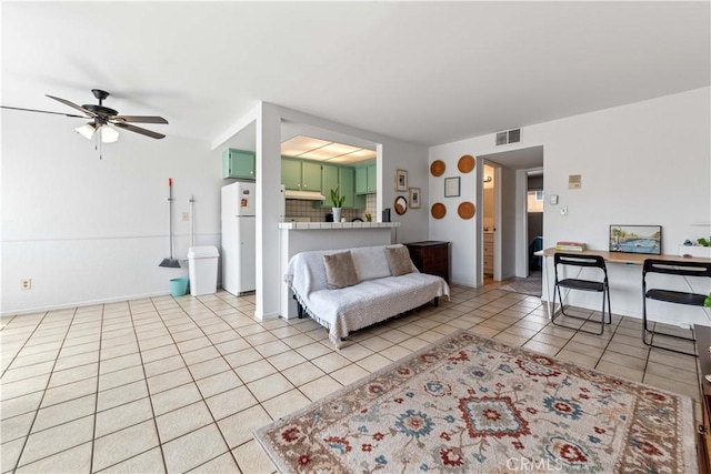 910 W 26th St Unit 3, San Pedro, CA 90731 - living room with ceiling fan and light tile patterned floors