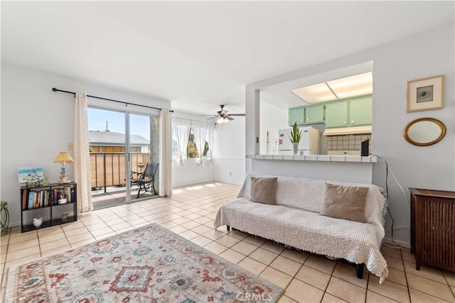 910 W 26th St Unit 3, San Pedro, CA 90731 - living room with tile patterned floors and ceiling fan