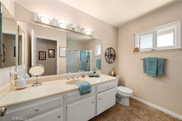 1938 N Quince Way, Upland, CA 91784 - full bathroom with healthy amount of natural light, vanity, toilet, and a shower with door