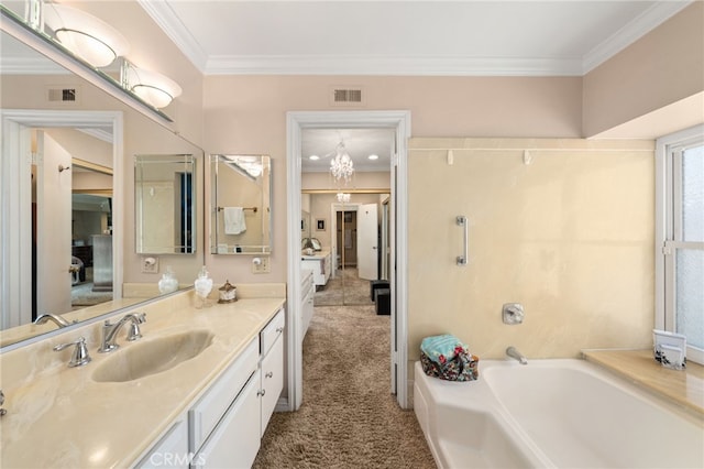 1938 N Quince Way, Upland, CA 91784 - full bathroom featuring a tub, vanity, and crown molding