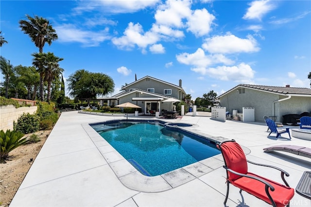 1938 N Quince Way, Upland, CA 91784 - view of pool featuring a patio area and a pool with connected hot tub