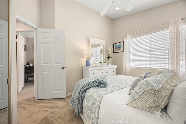 5020 Windy Cir, Yorba Linda, CA 92887 - bedroom with light colored carpet and a ceiling fan