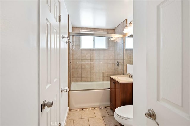 2241 Cordero Ave, Simi Valley, CA 93065 - full bath featuring vanity, bath / shower combo with glass door, and tile patterned floors