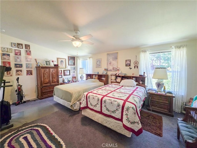 38727 State Highway 96, Klamath River, CA 96050 - carpeted bedroom with ceiling fan