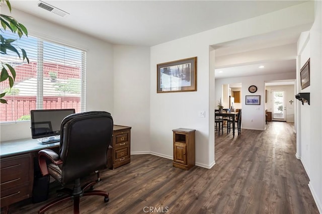 197 Inkster Way, Hemet, CA 92545 - office space featuring dark wood finished floors, healthy amount of natural light, and recessed lighting