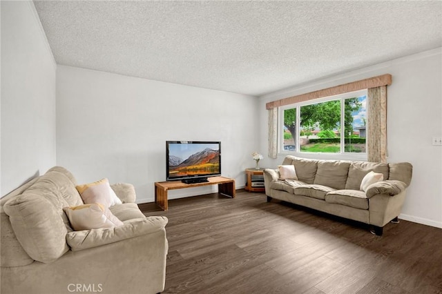 18241 Via Calma Unit 1, Rowland Heights, CA 91748 - living area with dark wood-style flooring and a textured ceiling