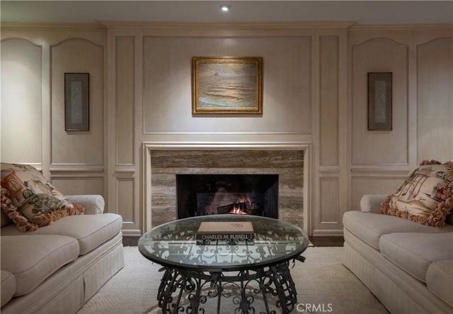 1100 Polaris Dr, Newport Beach, CA 92660 - living area featuring a decorative wall and a high end fireplace