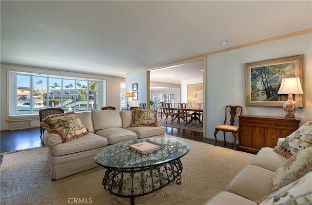1100 Polaris Dr, Newport Beach, CA 92660 - living area featuring wood finished floors and crown molding